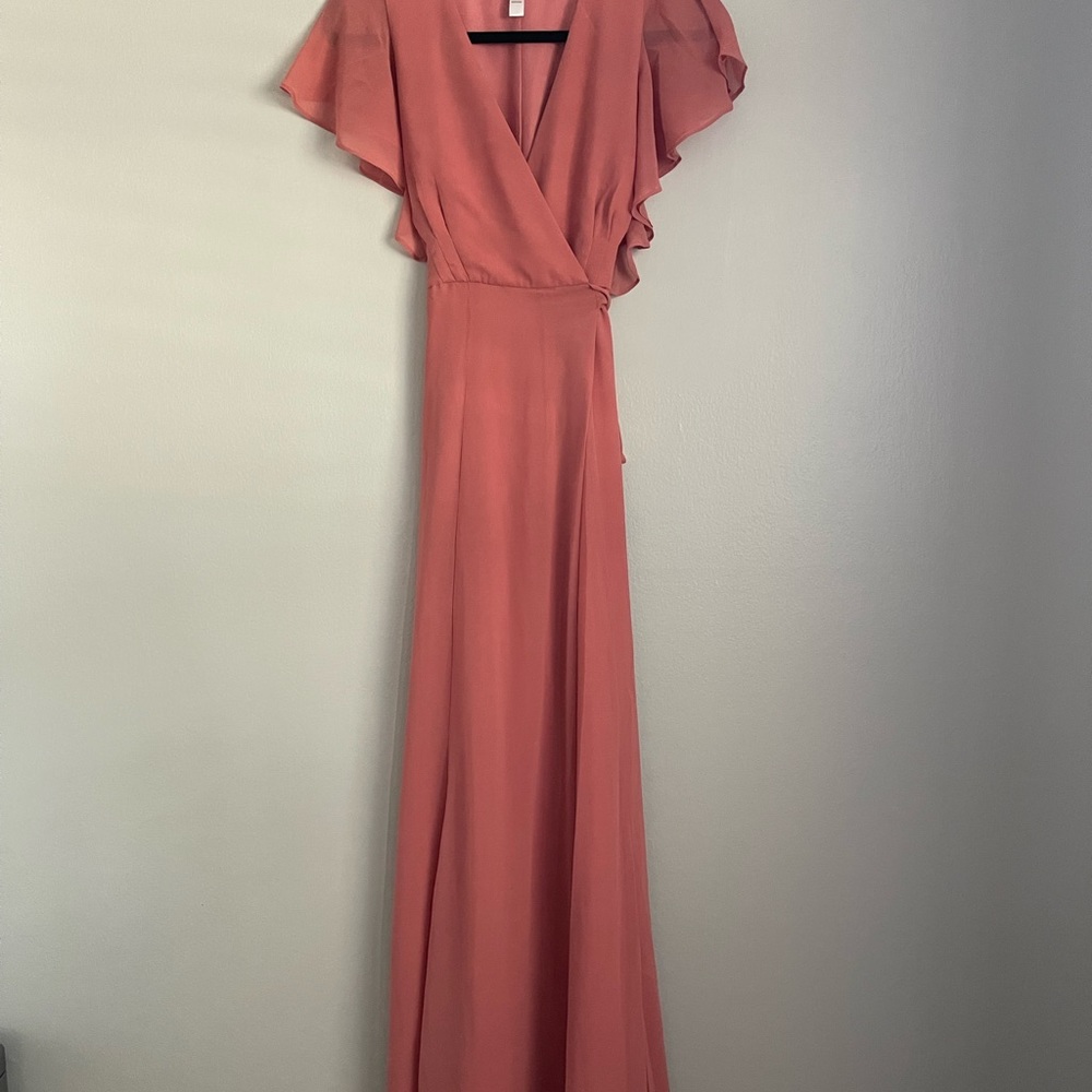 Hutch Pink Wrap Dress with Butterfly Sleeves